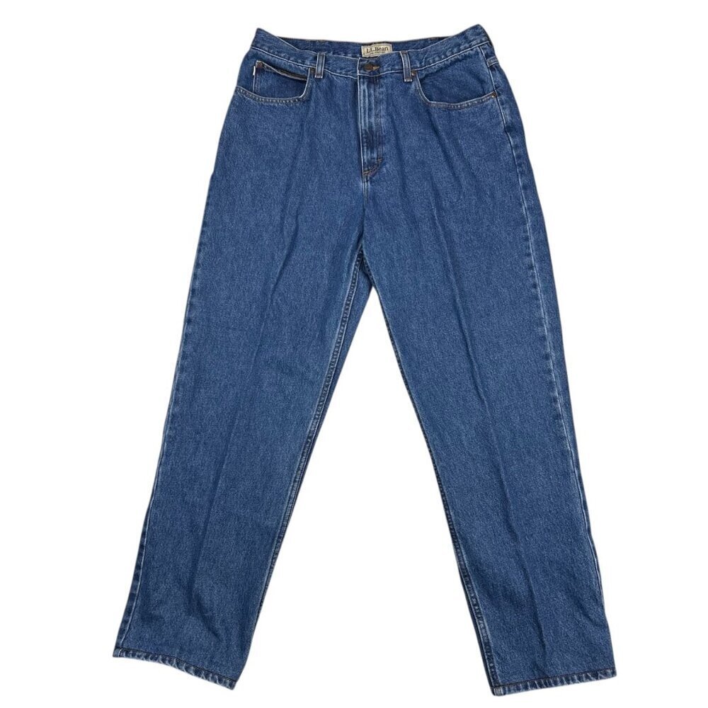 L.L. Bean Relaxed Fit 36x34 Men Cotton Denim Jeans Blue Outdoors Rugged